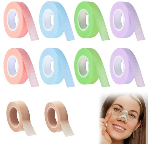 10 Stück Micropore Tape,Nose Tape,Medizinisches Klebeband,3m Micropore Tape,Nasentape,Micropore Tape Selbstklebender Verband,Für Wundversorgung,Sport,Wimpernverlängerung (1,25cm×9,14m)