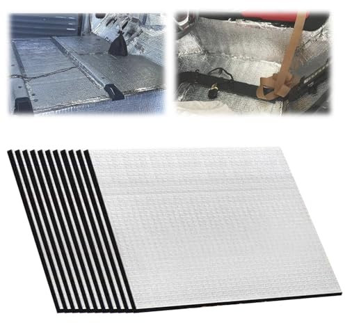 Lot de 12 tapis d'isolation phonique pour voiture, 5 mm, 40 x 25 cm, autocollant, tapis d'isolation acoustique, ignifuge, imperméable, résistant à l'humidité