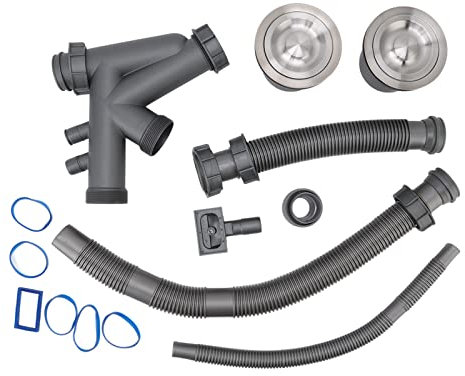 Strumento kit di scarico del lavandino a doppio bacino a doppio bacino tubo di scarto espandibile flessibile gruppo idraulico universale per cucina domestica