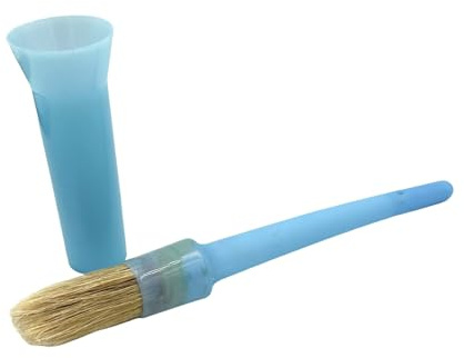 JA2005 - Contenitore per olio di zoccolo, pennello per zoccoli, con cappuccio per cavalli, per la cura degli zoccoli (celeste)