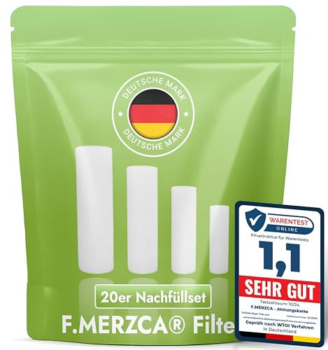 F.MERZCA® 20er Ersatzfilter – Filter für F.MERZCA Premium Rauchentwöhnung 2.0 – Nikotinfrei, F.MERZCA Filter Nachfüllset mit 4 Widerständen, Alternative zu Nikotinpflaster & Nikotinkaugummi