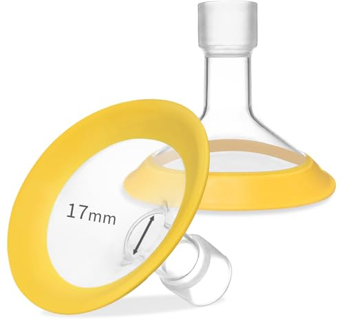 17mm Oval Flanges Shields Compatible with Medela Pumps, Replacement Parts for Pump in Style, Symphony, Swing Maxi, Harmony and Personalfit Flex–Breast Pump Accessories