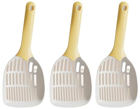 Uqezagpa Lot de 3 pelleteuses à litière à long manche pour chats en maille fine
