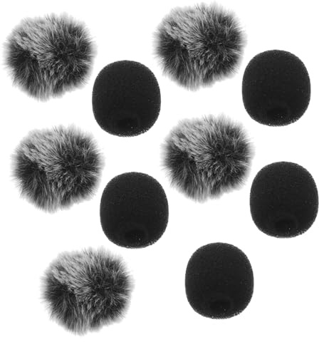 BESPORTBLE Lot De 10 Bonnettes Anti-vent Pour Microphone 5 Housses En Fourrure Et 5 Housses En Coton, Protection Le Vent Pour Enregistrements Intérieurs Et Extérieurs
