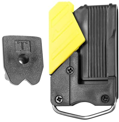 Supporto per metro a nastro, robusta con clip di fissaggio, leggera fondina per strumenti di misurazione portatile, impugnatura di bloccaggio, struttura organizer per arrampicata, costruzione