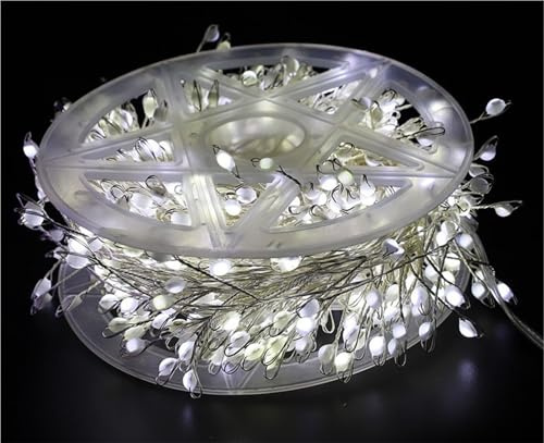 Guirnalda De Luces LED De Alambre De Cobre Con Forma De Petardo For Árbol De Navidad, 88 Modos De Iluminación Navideña, Ideal For Guirnaldas, Chimeneas, Fiestas, Bodas(White,1500 Lights-Plug in)