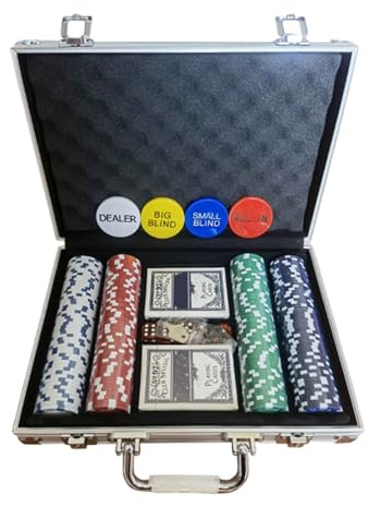 Pokerchips med nummer 200-delars set med bärväska | Pokerchips för resa och spelkort För familj, för nybörjare, för hemmabruk, för resor, för fester, för nattbruk, för