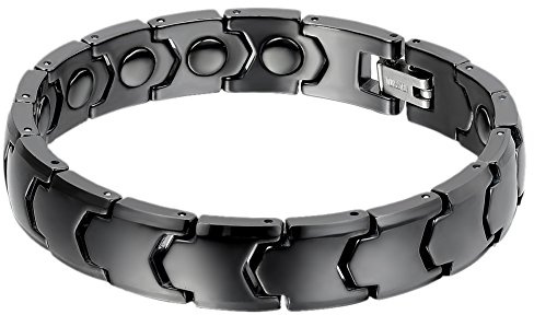 OIDEA Magnetarmband för män länk: Magnet Armkette aus Keramik Edelstahl Breite Metallarmband Armschmuck Armreif Armband Dam, 8.5 inch, Keramik, utan sten