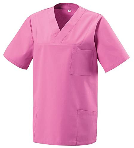 EXNER Medizinischer Schlupf-Kasack, OP-Kasack, Unisex, für Krankenpflege, Altenpflege, Farbe hot pink, Größe M