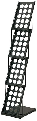 DISPLAY SALES Falt-Prospektständer für DIN A4 Prospekte | Aufsteller in schwarz inklusive Transporttasche | Faltbarer Prospekthalter aus Metall mit 4 Ablagen | Flyerhalter