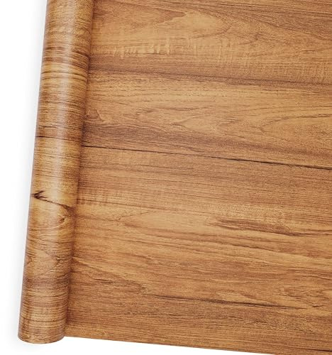 COSNIGHT Wood Grain Contact Paper Peel and Stick Wallpaper Self Adhesive Wall Paper for Countertop Drawer Shelf Liner Cabinet Easy to Clean 15.7In x 118In