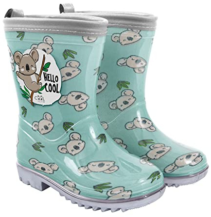 PERLETTI Bottes Pluie Enfant avec Pompier Eteint Feu - Bottines Rouges Petit Garçon Matériau PVC Détails Réfléchissants - Galoches Imperméables Enfants Semelle Antidérapante