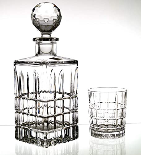 Bohemia Lot de 6 verres à whisky + carafe en cristal de plomb Surf