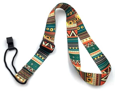 Ukulele Gurt ethnische Gitarrengurt, verstellbar mit Band zum Anklipsen 59cm-140cm, für Elektro Akustikbass Gurt für Gitarre, Maya-Stil