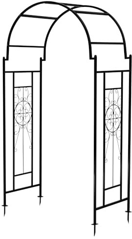 Woodside Northwold Metal Garden Arch, Traditional Decorative Archway for Paths/Entrances, Elegant Arbour Trellis Plant Support