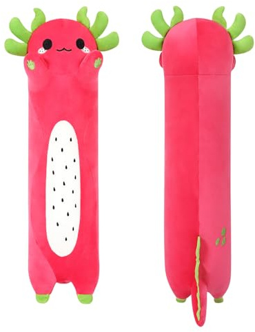 shownicer Peluche Axolotl Cuscino, Kawaii Axolotl Giocattolo Morbido, Animali di Peluche, Bambola di Peluche, Regalo per Bambini Ragazza 3+ Anni (Rosso, 50cm)