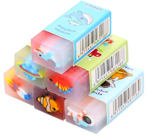 Radiergummi Plastik Radiergummis Set Mitgebsel Niedliche Soft Radierer Duftender für Bürobedarf Schreibwaren Skizzen 6 Stück