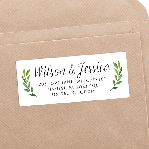 Personalised Custom Return Address Stickers, self Adhesive White Gold Silver Labels (25x60mm), 30 rectangle stickers per A4 Sheet, Custom labels designed and printed in the UK - RA19