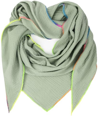Glamexx24 Bufanda XXL para hombre o mujer. Bufanda de algodón con costuras degradadas. Bufanda de invierno. Muy cálida y suave para la piel, Verdes de hierba, Talla única