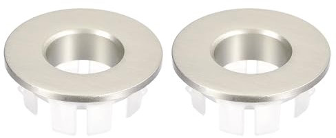 QUARKZMAN Copertura per Scolo Lavello, 2 Pezzi ring per Scolo Lavello Bagno Cucina Tappo di Scarico Inserto in baccello Vuota Rotonda, Argento Spazzolato