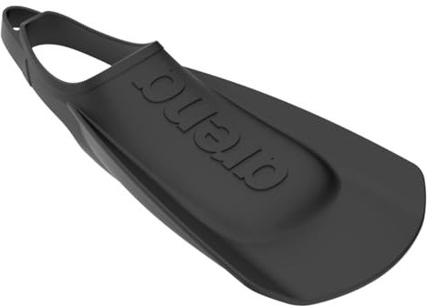 Arena Schwimmflossen für Erwachsene, Unisex, für Erwachsene, bequem, leicht, für Damen und Herren, Silikon, Kurze Klinge, offenes Fersendesign, Schwarz, EU 43-45