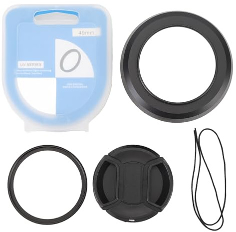 Motljusskyddset, HN-1 Motljusskydd + 49mm UV-filter + Motljusskyddset, Kompatibelt för 24mm F2. 8D 28mm F2 35mm F2. 8 Linser