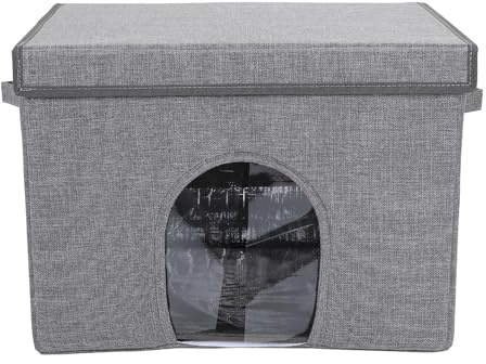Buachois Maison de Refroidissement D'été pour Animaux de Compagnie, Gris | 50 x 40 x 35 cm Maison Climatisée pour Chat Détachable, Portable Long Abri Lit avec 12 Packs de Glace pour Chien, Chat