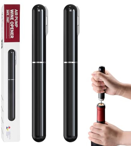 FBBULES 2 PCS Tire-Bouchon Pompe à Air 2-en-1 avec Coupe-Capsule, Ouvre-Bouteille à Pression d'air pour Bouteilles pour Maison, Restaurant, Fête, Cadeaux pour les Amateurs de Vin