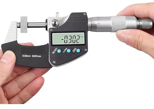 Micrómetro, Micrómetro digital electrónico MM/IN Micrómetro exterior 0,001MM Micrómetro de profundidad de alta precisión 0-25 25-50 50-75 75-100MM(25-50mm)