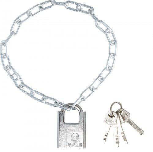Lucchetto a catena per bicicletta, 0,8 m, anti-taglio, con 4 chiavi, catena e lucchetto per biciclette, moto, porte