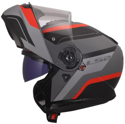 LS2 FF908 Strobe II system helmet Monza matt black gray red