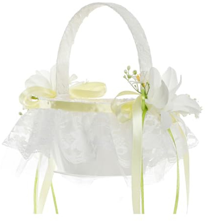 Cesta nupcial para pétalos esparcidos, perlas, adornado para niñas de flores, accesorio de ceremonia, cesta para fiesta de boda