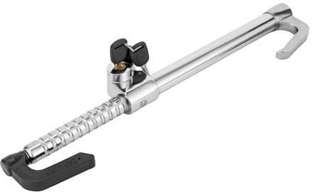 Blocco per pedale, immobilizzatore per volante, universale, con 3 chiavi, antifurto, lunghezza regolabile 35-85 cm, per auto, camion, camper, fuoristrada, doppio cilindro