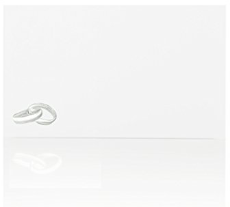 Paper24 25 Hochzeits Briefumschläge B6 125x175 mm Weiß m. Ringe