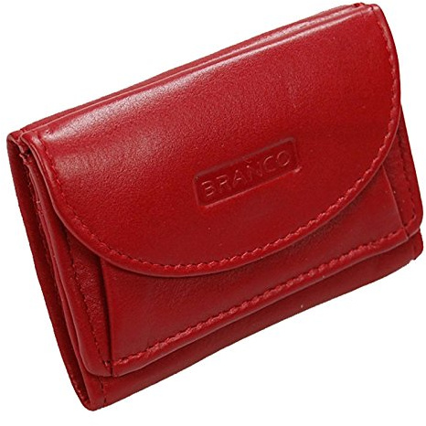 GoBago Minibörse in echt Leder kleines Portemonnaie Mini Geldbörse (Rot)