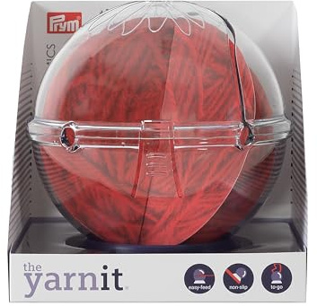 Prym Yarnit Travel Yarn Holder for Knitting & Crochet – Prevents Tangles with Two Yarn Channels, Shoulder Strap, Non-Slip Base & Hidden Storage