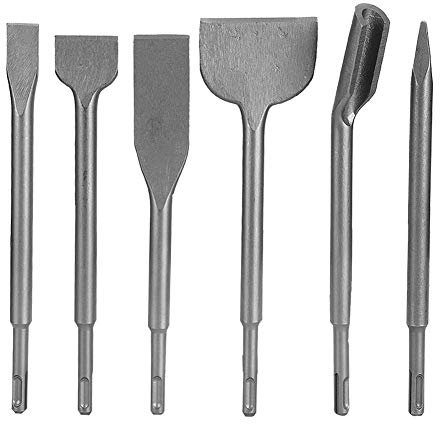 6-teiliges Hammerbohrmeißel-Set, SDS-plus Bohrhammer-Bohrmeißel-Set zum Entfernen von Wänden, Fliesen und Zement usw.