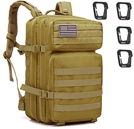 ZEHNHASE Sac à Dos Tactique, 45L Sac Militaire Molle pour Randonnée, Camping, Chasse et Voyage en Plein Air pour Hommes et Femmes (Vert Armée)