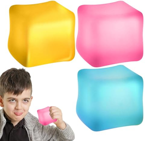 Generico Cubo Fidget da 3 Pezzi, Cubo Nice, Cubo, Cubo Nice, Palla Antistress Cubo di Ghiaccio, Giocattoli Fidget Giocattolo Cubo Fidget per Adulti, Cubo Fidget in Metallo, Giocatt