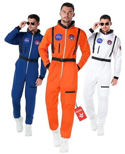 Morph astronautdräkt vuxen, vuxna astronautkostym män, rymdkostymer, halloweenkostymer män