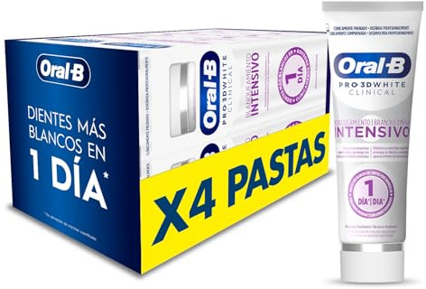 Oral-B Pro 3D White Clinical Dentífrico Blanqueante, 4x75ml