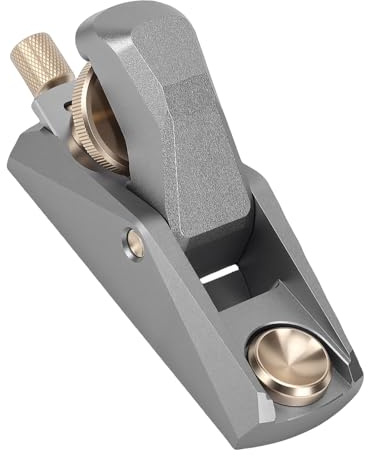 Luocute Trähyvel, Litet Handplan med Låg Vinkel med 22 Mm Blad och Ergonomiskt Handtag för Trimning Av trä, Kropp Av Aluminiumlegering i Mässing, 33 Graders Arbetsvinkel Professional