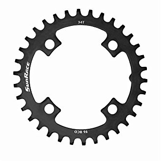 SunRace MS00 96 BCD Narrow-Wide Chainring, Black, 32T