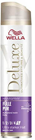Wella Deluxe Fülle Pur Spray volume pour cheveux visiblement plus de volume Avec complexe de protection à la kératine 5 fois et protection UV 250 ml
