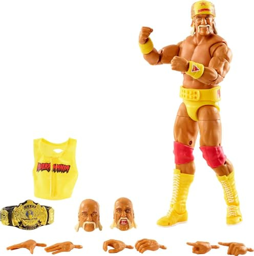 Mattel WWE Hulk Hogan Ultimate Edition Fan Takeover Actionfigur mit Artikulation, lebensechten Details & Zubehör, 15,2 cm