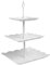 KONAMO 3 Tiers Cake Display Stand, White Afternoon Tea Stands, Plastic Square Cup Cake Fruit Dessert Party Server Plates Stands, Reusable Food Serving Platter Stand for Birthday, Wedding, Party