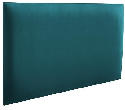RAVIO Stoppade väggpaneler | 3D-paneler med skum | Väggkudde som sänggavel | Väggdekoration för sovrum, barnrum, kontor, hall | Mörk turkos, 60 x 30 cm