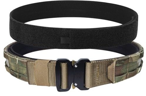 KRYDEX GEAR Taktischer Gürtel mit Schnellverschluss 1,75 Zoll Taktischer Gürtel mit 1,5 Zoll Innengürtel Militär Schwerlast Molle Gürtels Arbeitsgürte Hochleistungsgürtel für Herren (camouflage, XL)