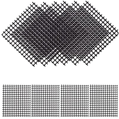 LEEQBCR 8 Pièces Filet de Couverture en Plastique Noir pour Bonsaï Pot de Fleur Filet de Grillage de Drainage de Jardin Abri pour Bonsaïs Bols, Pots ou Jardinières - 10x10cm