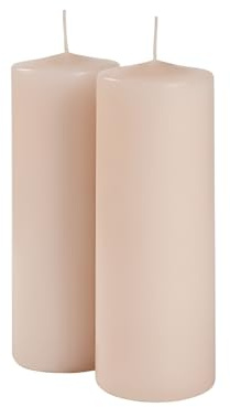 Vaxljus diameter 7 cm höjd 20 cm - 2 st - puderfärg - Cereria Di Giorgio